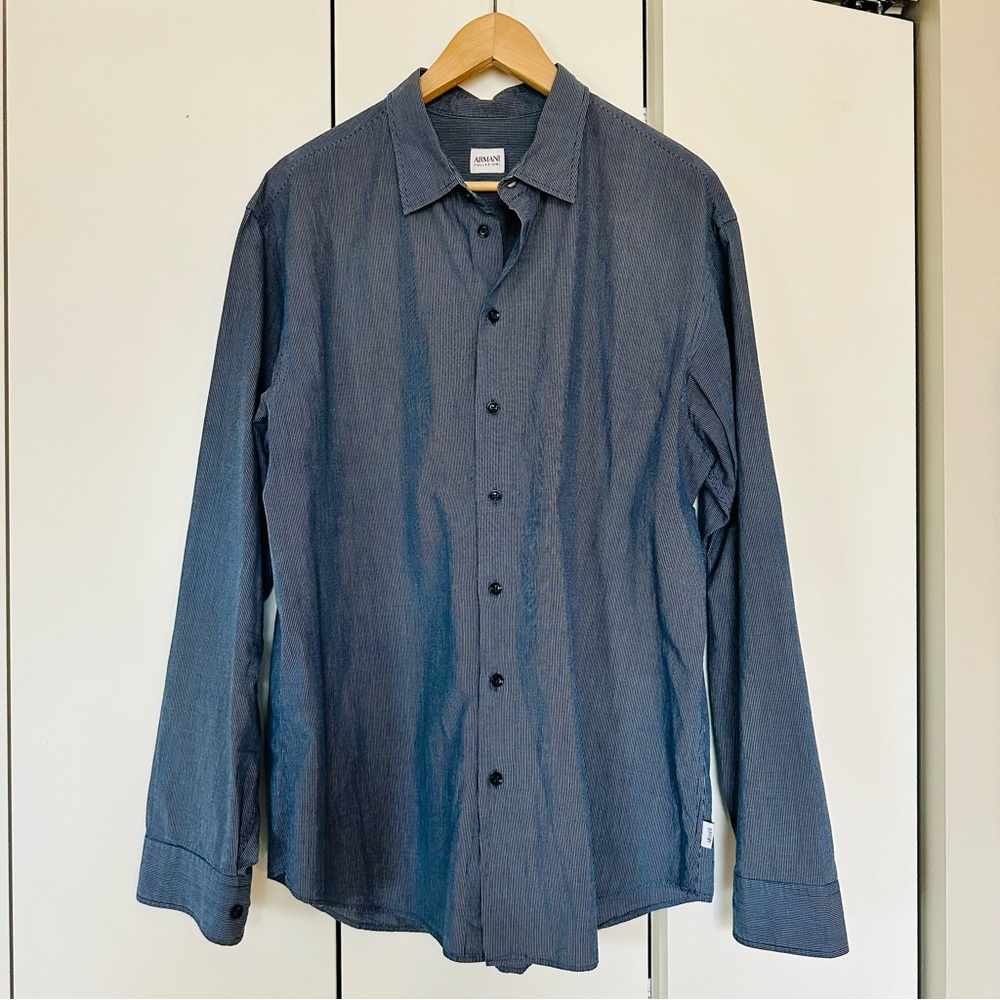 Armani Collezioni Dark Blue Button Up Size XL